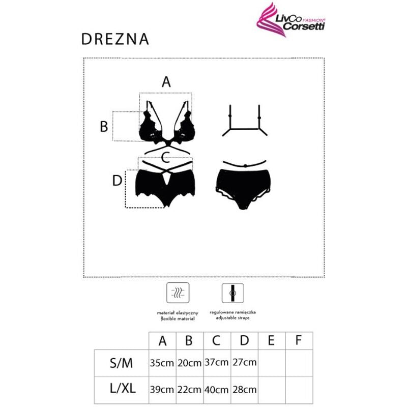 Comprar Livco Corsetti Fashion Drezna LC 90733 Sujetador y Panty Negro – Conjunto de Lencería Elegante y Confortable-Noxtic