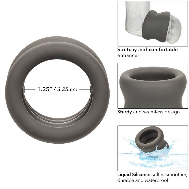 Comprar CALEXOTICS Alpha Anillo Doble Negro – Diseño Elegante Para Mayor Estimulación-Noxtic