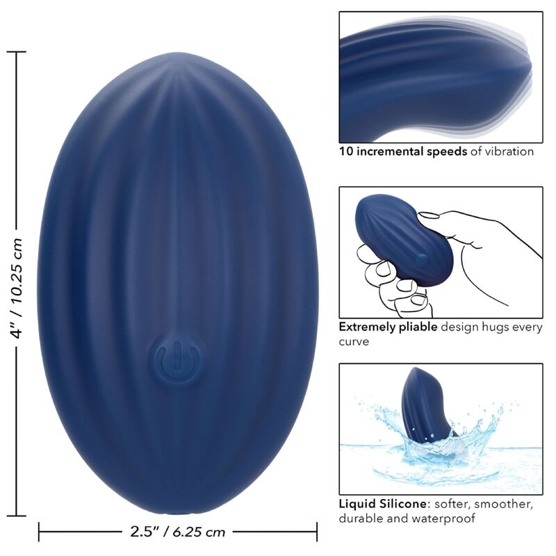 Comprar CALEXOTICS Cashmere Velvet Curve Azul – Vibrador Recargable Con Diseño Ergonómico Para Placer Sensorial-Noxtic