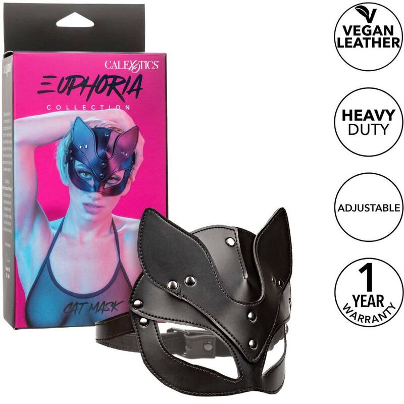 Comprar CALEXOTICS Euphoria Máscara De Gato – Diseño Elegante De Cuero Vegano Para Aumentar La Seducción-Noxtic