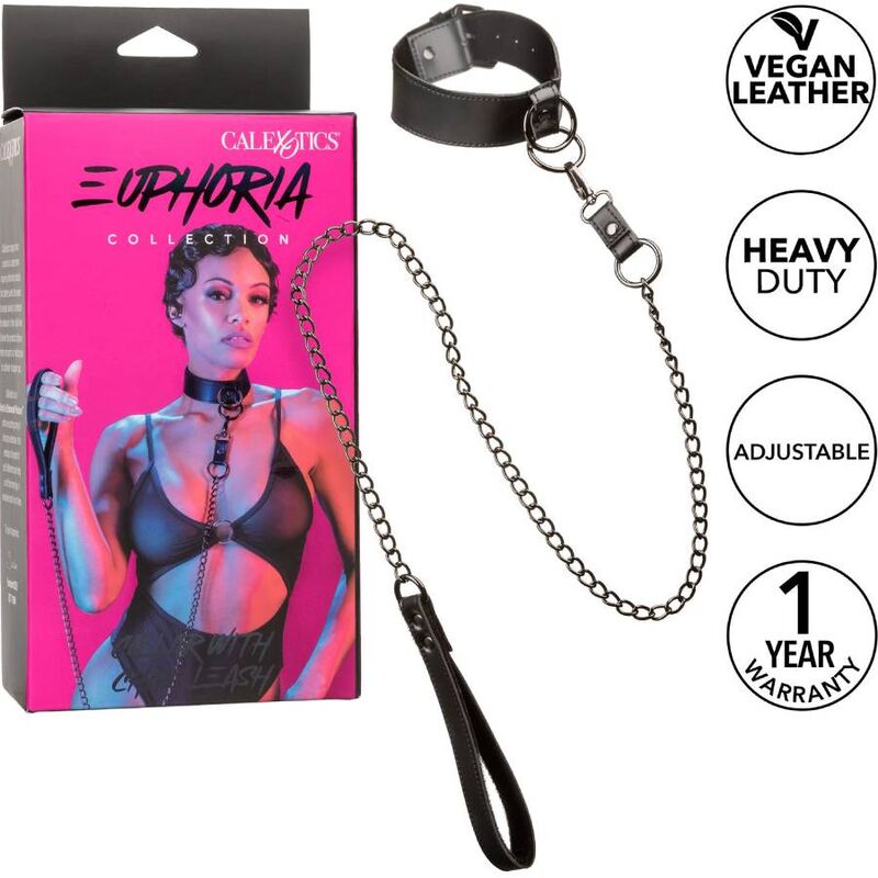 Comprar CALEXOTICS Euphoria Collar Con Correa De Cadena – Accesorio Elegante Para Exploración Sensual-Noxtic