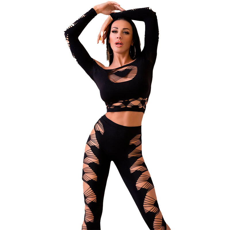 Comprar CHILIROSE CR 4436 Top Y Leggins Negro – Conjunto Elegante Con Material Suave Y Ajuste Perfecto-Noxtic