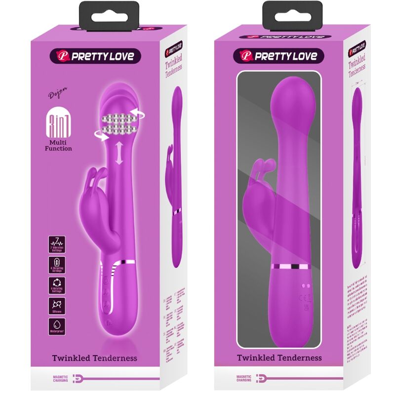 Comprar Pretty Love Dejon Vibrador Rabbit 3 En 1 – Vibrador Multifuncional Con Potentes Motores Gemelos-Noxtic