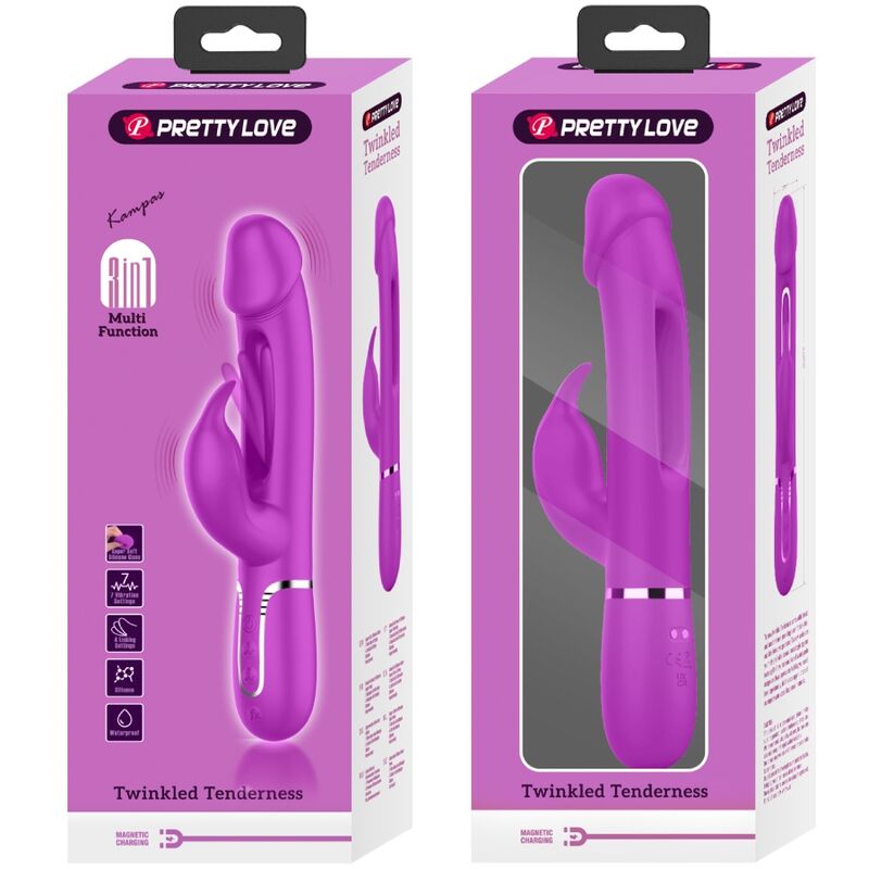Comprar Pretty Love Kampas Vibrador Rabbit 3 En 1 – Diseño Multifuncional Para Placer Sensorial-Noxtic