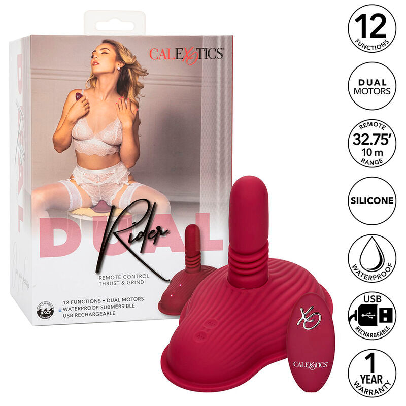 Comprar CALEXOTICS Rider Masajeador Doble Motor Rojo – Control Remoto Con Diseño Ergonómico-Noxtic