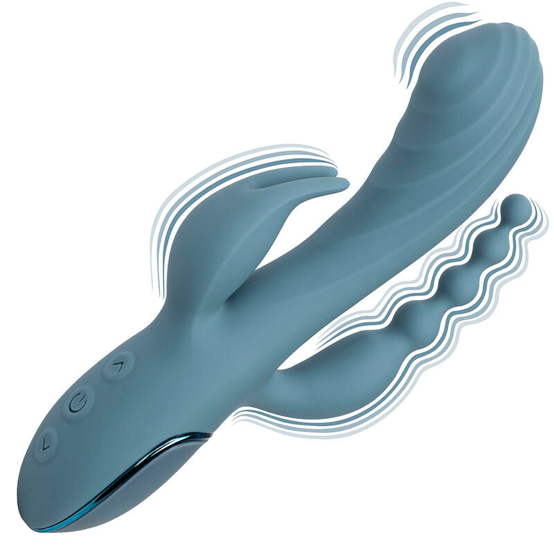 Comprar CALEXOTICS Vibrador Triple Éxtasis Gris – Masajeador Recargable Con Potente Triple Acción-Noxtic
