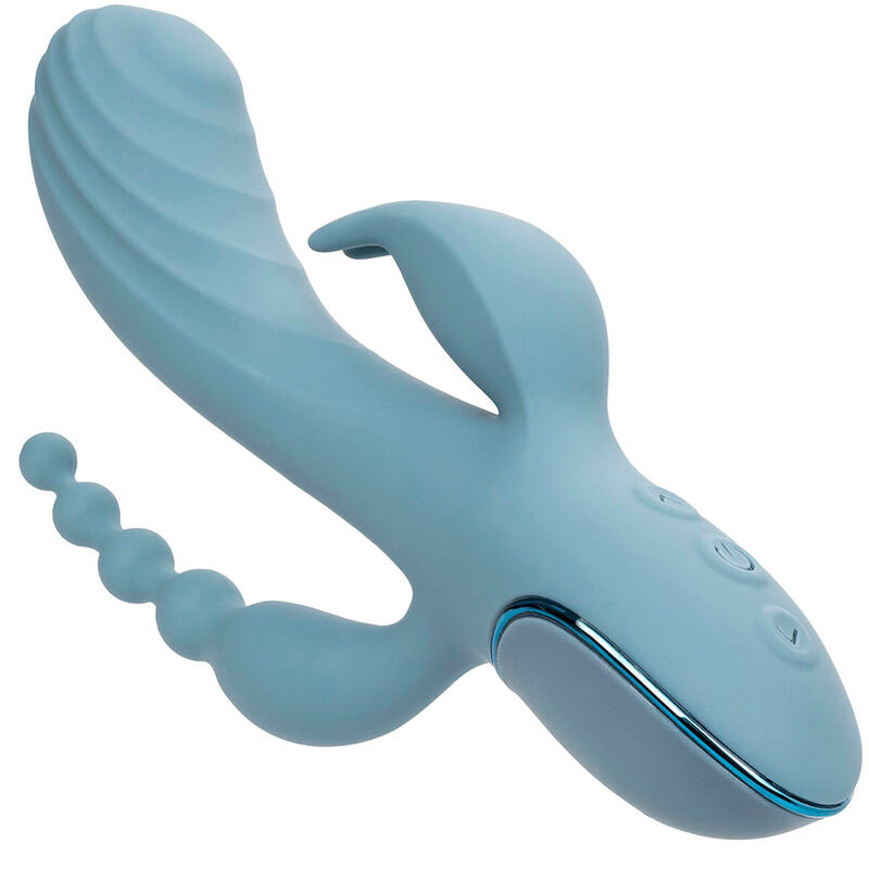 Comprar CALEXOTICS Vibrador Triple Éxtasis Gris – Masajeador Recargable Con Potente Triple Acción-Noxtic