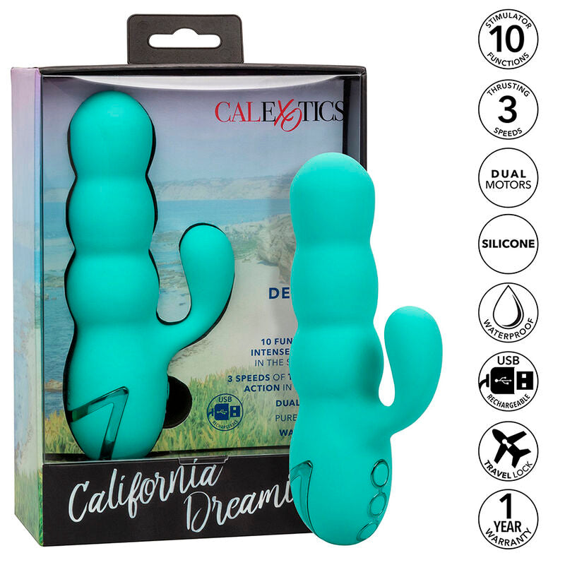 Comprar CALEXOTICS Del Mar Diva Vibrador Rabbit Verde Agua – Vibrador Recargable Con Diseño Lúdico Y Funcionalidad Mejorada-Noxtic