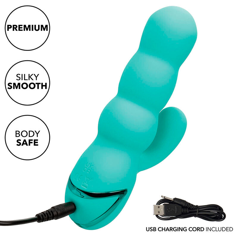 Comprar CALEXOTICS Del Mar Diva Vibrador Rabbit Verde Agua – Vibrador Recargable Con Diseño Lúdico Y Funcionalidad Mejorada-Noxtic
