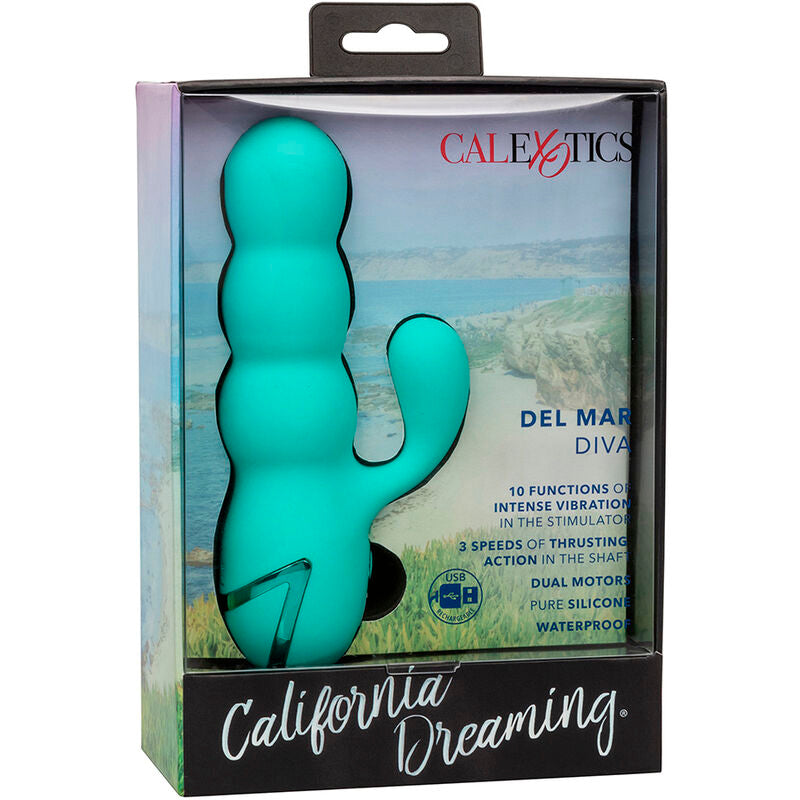 Comprar CALEXOTICS Del Mar Diva Vibrador Rabbit Verde Agua – Vibrador Recargable Con Diseño Lúdico Y Funcionalidad Mejorada-Noxtic