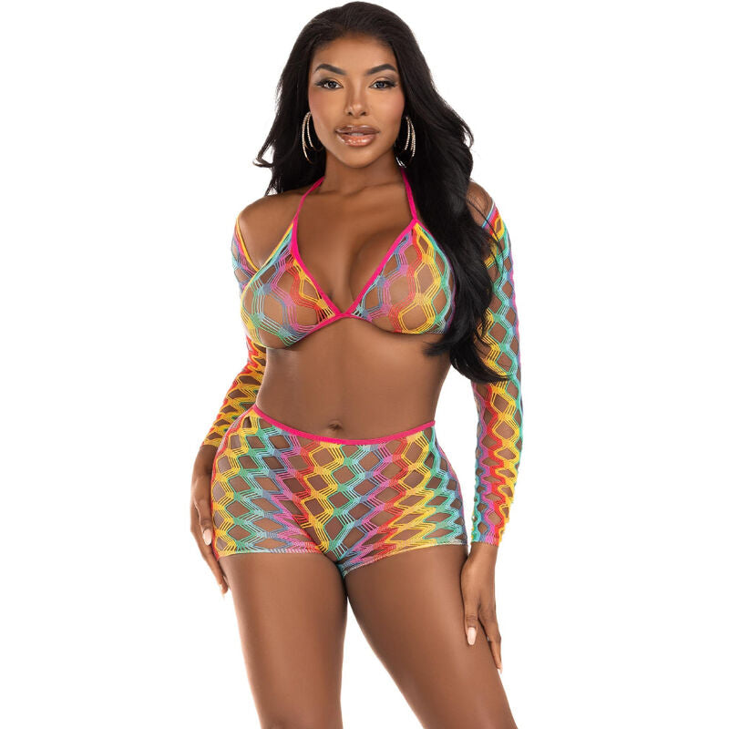 Comprar LEG AVENUE Set Tres Piezas Multicolor – Conjunto Vibrante Para Comodidad Y Estilo-Noxtic