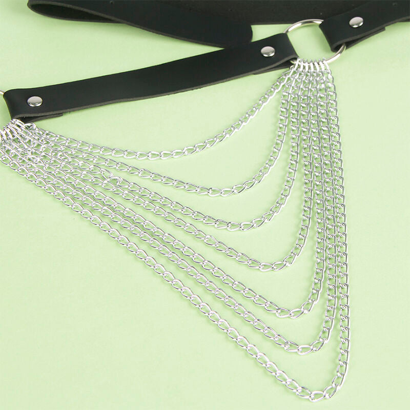 Comprar SUBBLIME Cinturón De Cadenas Cuero Negro – Accesorio Elegante Para Empoderar Tu Estilo-Noxtic