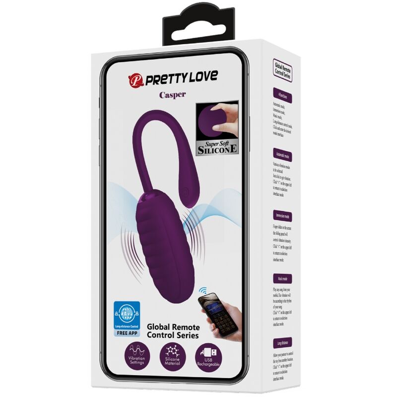 Comprar Pretty Love Casper Huevo Vibrador Recargable Morado – Diseño Compacto Para Placer Versátil-Noxtic