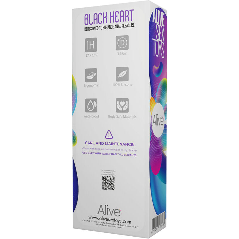 ALIVE Black Heart Estimulador – Diseño Ergonómico Para Placer Íntimo Con Estilo