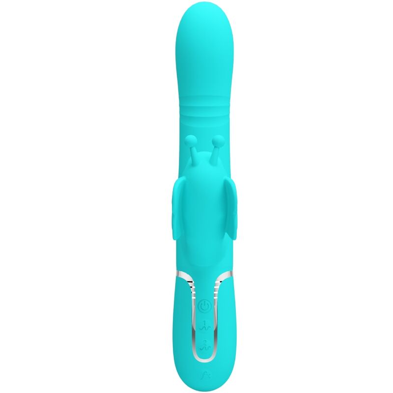 Comprar Pretty Love Vibrador Rabbit Multifunción 4 en 1 Verde Agua – Estimulación Dual Para Placer Intenso-Noxtic