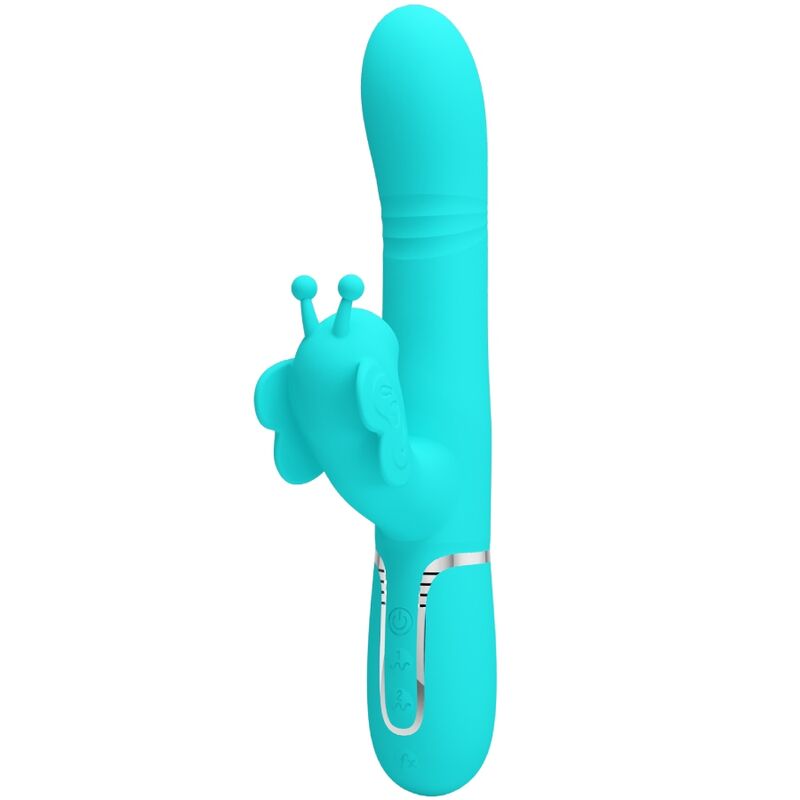Comprar Pretty Love Vibrador Rabbit Multifunción 4 en 1 Verde Agua – Estimulación Dual Para Placer Intenso-Noxtic