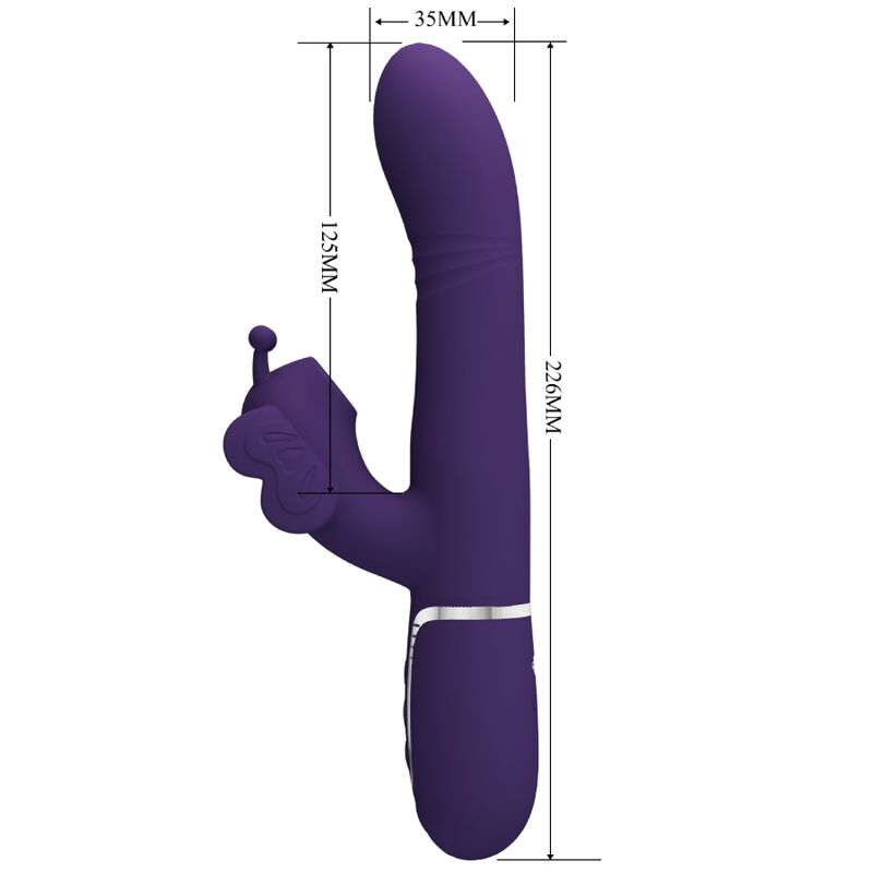 PRETTY LOVE - 4-IN-1 MULTIFUNCTION RABBIT VIBRATOR PURPLE BUTTERFLY