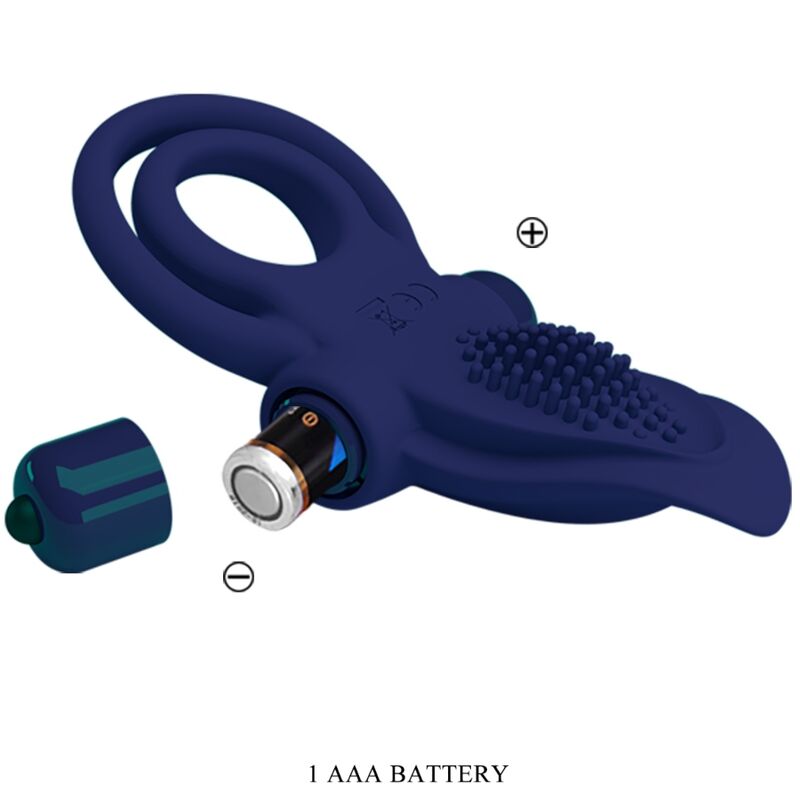 Comprar Pretty Love Bronson Doble Anillo Con Vibración Azul – Estimulador Con 10 Modos Para Placer Compartido-Noxtic