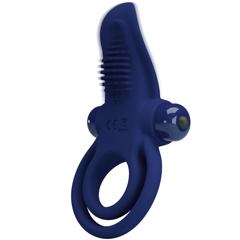 Comprar Pretty Love Bronson Doble Anillo Con Vibración Azul – Estimulador Con 10 Modos Para Placer Compartido-Noxtic