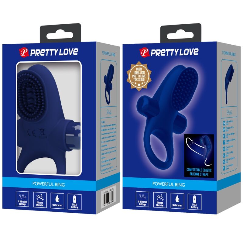 Comprar PRETTY LOVE Palle Anillo Con Vibración Azul – Estimulador Confortable Para Placer Intenso-Noxtic