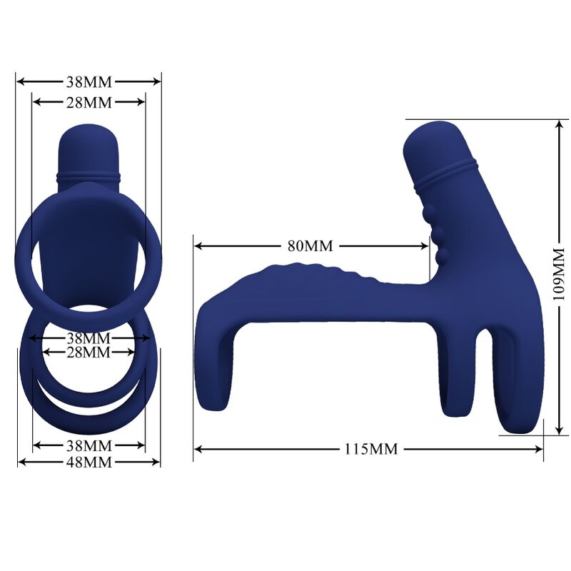 Comprar PRETTY LOVE Elish Anillo Vibrador Azul – Diseño Ergonomico Para Placer Sensible-Noxtic