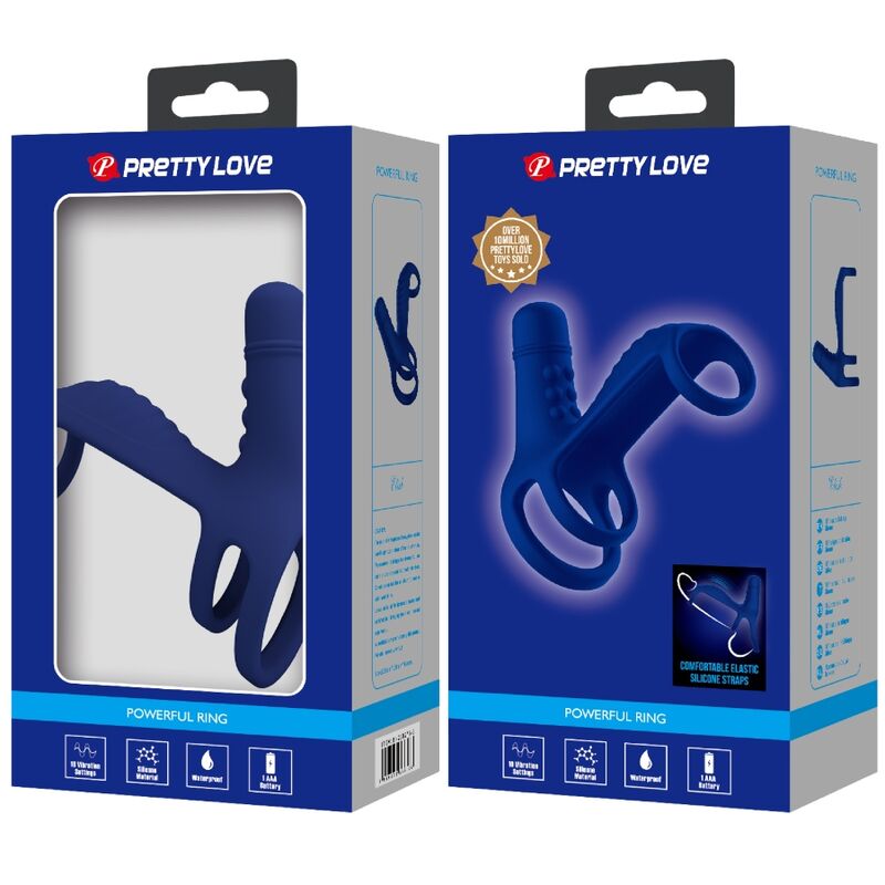 Comprar PRETTY LOVE Elish Anillo Vibrador Azul – Diseño Ergonomico Para Placer Sensible-Noxtic