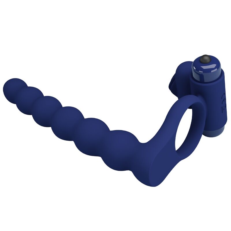 Comprar Pretty Love Ajmal Anillo Vibrador Con Plug Azul – Diseño Innovador Para Placer Compartido-Noxtic