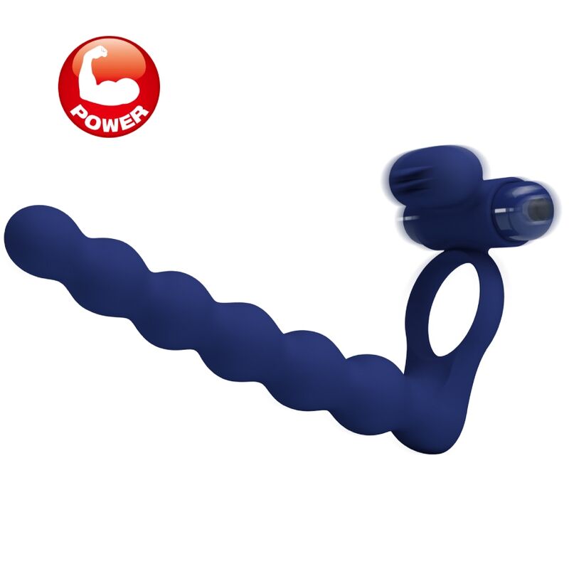 Comprar Pretty Love Ajmal Anillo Vibrador Con Plug Azul – Diseño Innovador Para Placer Compartido-Noxtic
