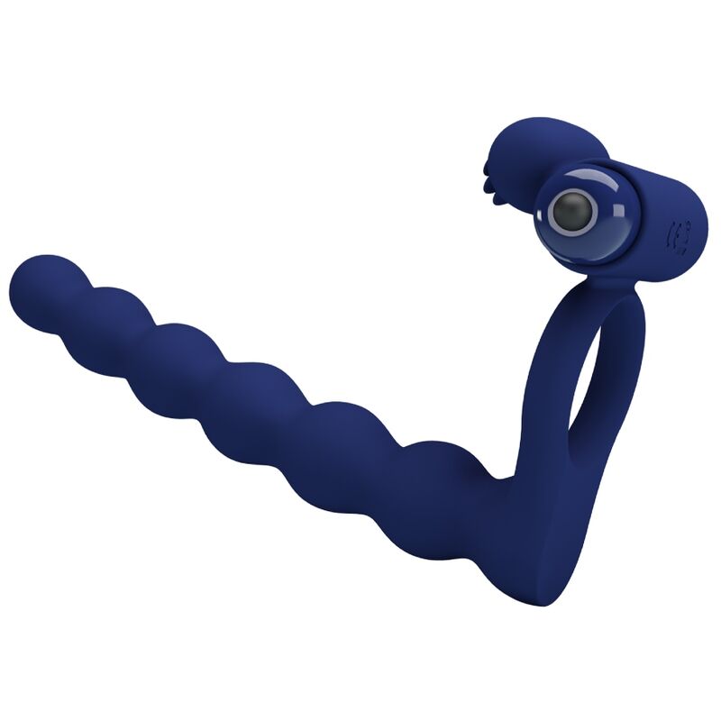 Comprar Pretty Love Ajmal Anillo Vibrador Con Plug Azul – Diseño Innovador Para Placer Compartido-Noxtic