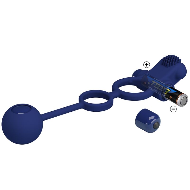 Comprar Pretty Love Remington Doble Anillo Vibrador Azul – Estimulación Dual Con Diseño Ergonómico Para Placer Compartido-Noxtic