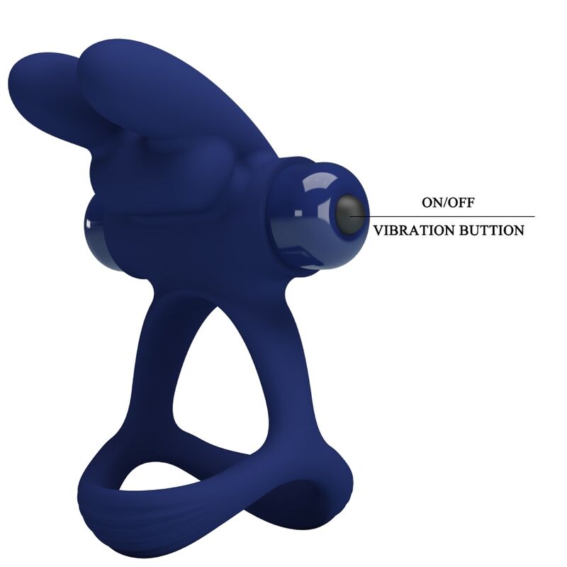 Comprar Pretty Love Francisco Doble Anillo Vibrador Rabbit Azul – Diseño Ergonómico Con Potentes Vibraciones Silenciosas-Noxtic