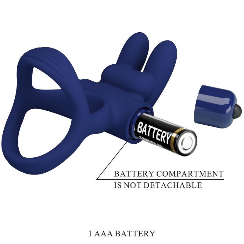 Comprar Pretty Love Francisco Doble Anillo Vibrador Rabbit Azul – Diseño Ergonómico Con Potentes Vibraciones Silenciosas-Noxtic