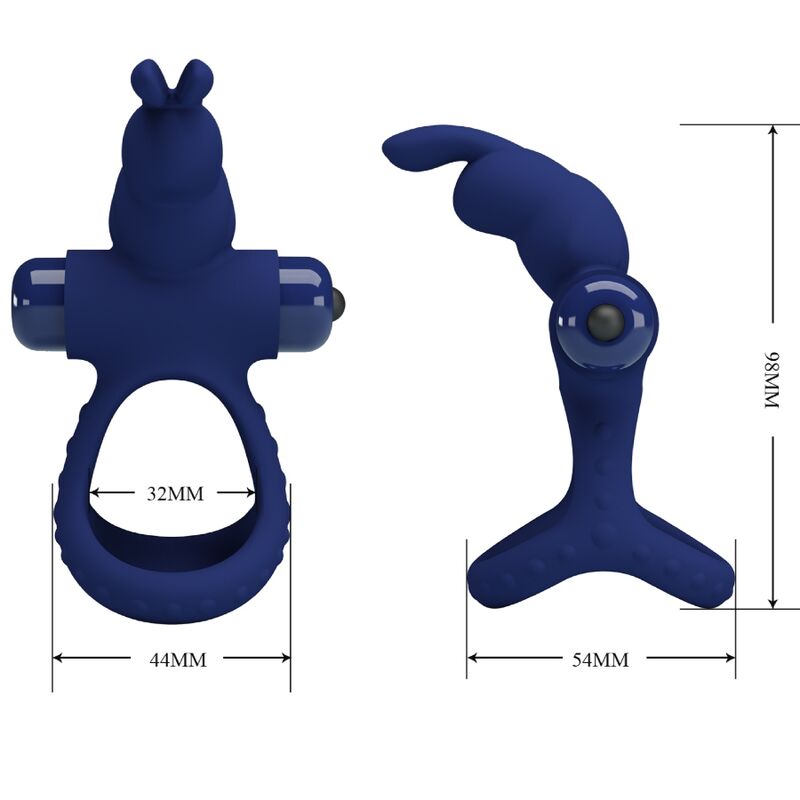 Comprar Pretty Love Luchito Doble Anillo Vibrador Rabbit Azul – Innovador Diseño Para Placer Intenso Y Satisfactorio-Noxtic