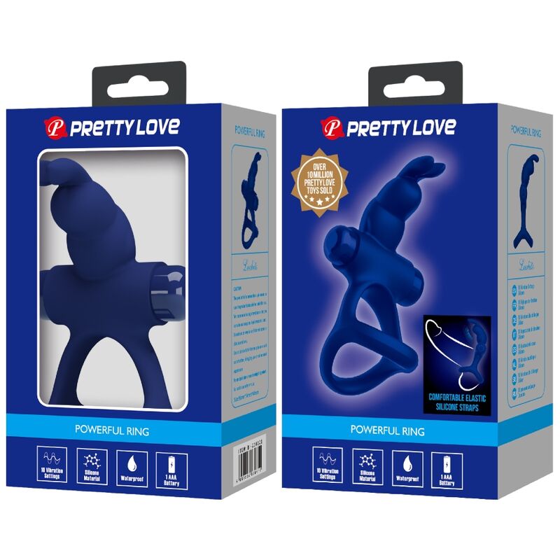 Comprar Pretty Love Luchito Doble Anillo Vibrador Rabbit Azul – Innovador Diseño Para Placer Intenso Y Satisfactorio-Noxtic