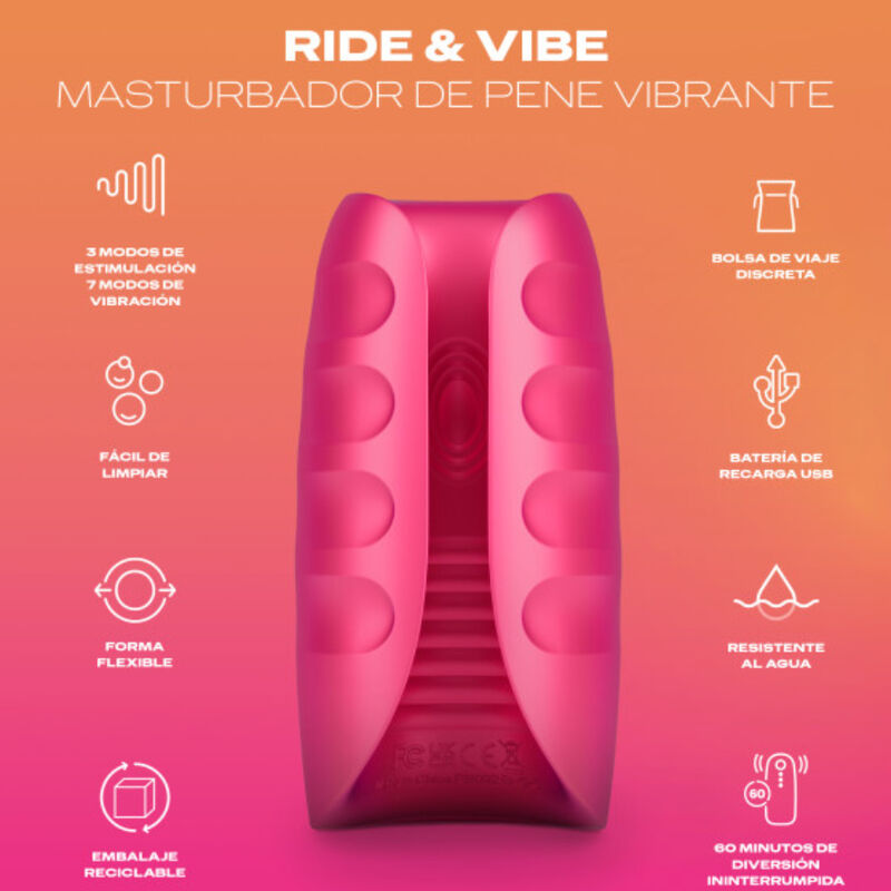 Comprar DUREX Toy Masturbador Vibrador Ride And Vibe – Diseño Ergonómico Con Variedad De Modos De Estimulación-Noxtic