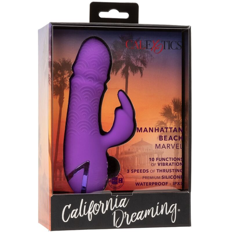 Comprar CalExotics Manhattan Beach Marvel Vibrador Rabbit Morado – Diseño Inspirado En Playa Para Placer Intenso-Noxtic