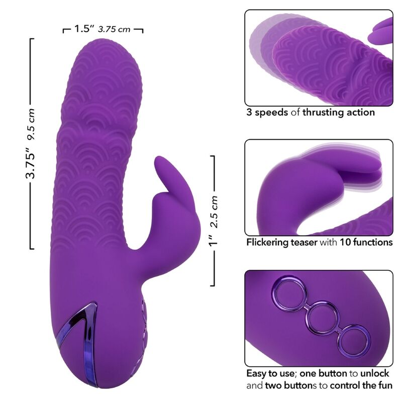Comprar CalExotics Manhattan Beach Marvel Vibrador Rabbit Morado – Diseño Inspirado En Playa Para Placer Intenso-Noxtic