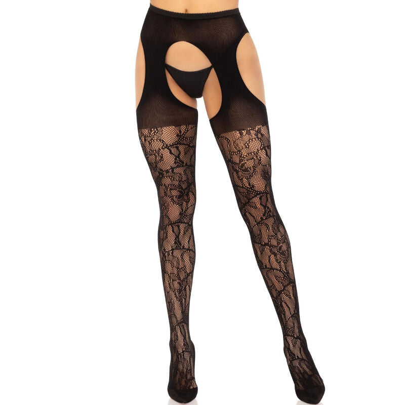 Comprar LEG AVENUE Medias De Ligüero Encaje Negro – Lencería Elegante Con Tejido Suave Para Comodidad Inigualable-Noxtic