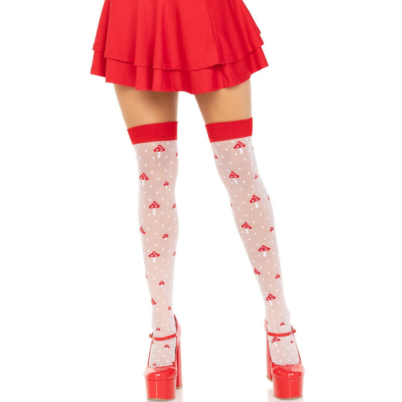 Comprar Leg Avenue Calcetines Altos Champiñones Rojo Blanco – Diseño Elegante Con Patrón Divertido Para Comodidad Diaria-Noxtic