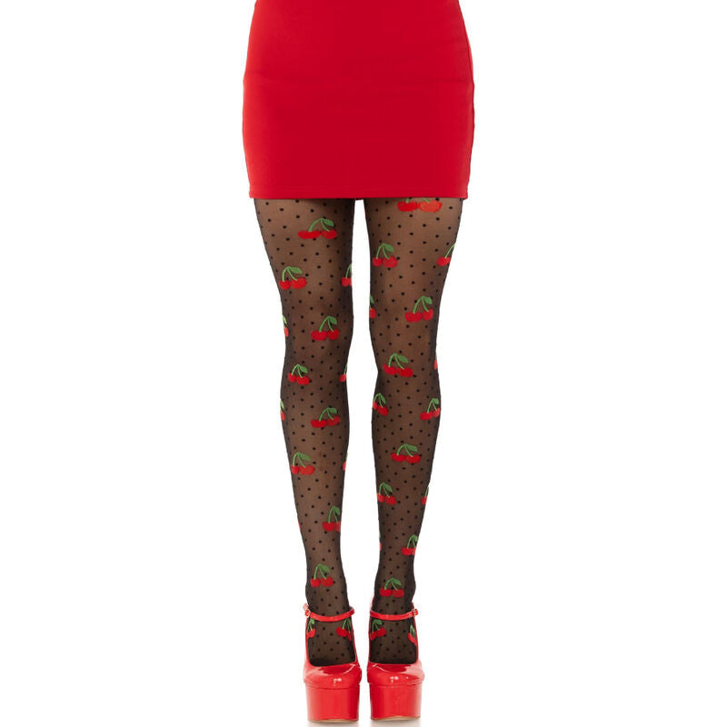 Comprar LEG AVENUE Medias Lunares Cereza Negro – Diseño Rockabilly Para Estilo Único y Confort-Noxtic