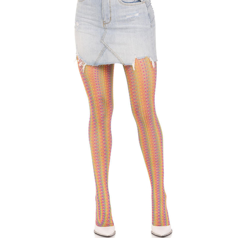 Comprar LEG AVENUE Medias De Crochet Multicolor – Diseño Arcoíris Ideal Para Eventos De Verano-Noxtic