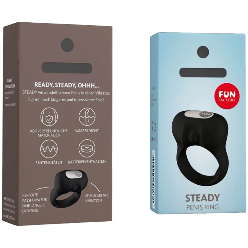 Comprar FUN FACTORY Steady Anillo Vibrador Negro – Diseño Elegante Para Placer Compartido-Noxtic