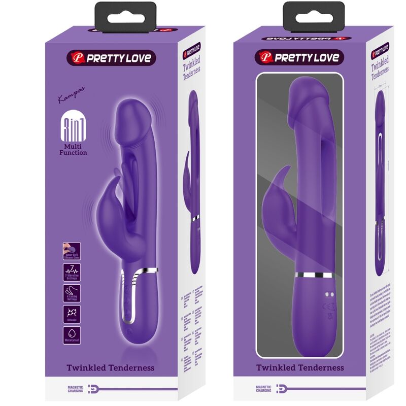 Comprar Pretty Love Kampas Vibrador Rabbit 3 En 1 – Vibrador Recargable Con Diseño Multifuncional Para Placer Personal-Noxtic