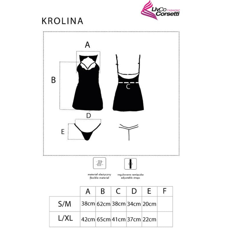 Comprar Livco Corsetti Fashion Krolina LC 90734 Chemise y Tanga Negro – Conjunto Elegante Para Comodidad Y Estilo Diario-Noxtic