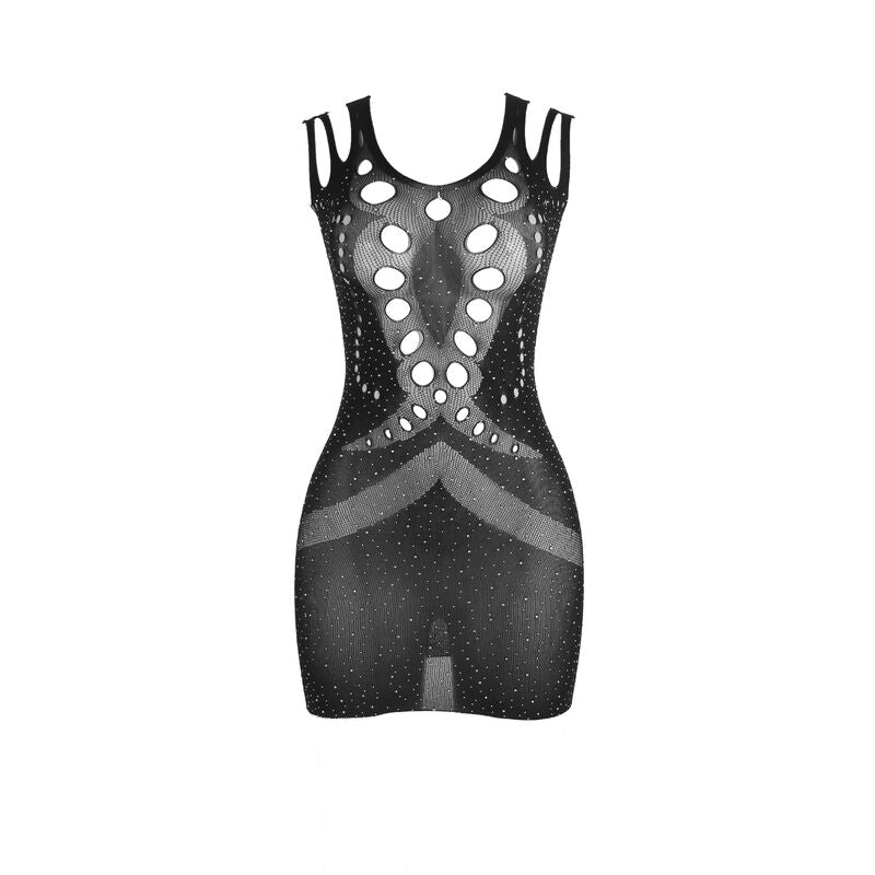 Comprar SUBBLIME Vestido De Rejilla Con Diamantes Brillantes Negro – Diseño Elegante Que Realza La Silueta-Noxtic