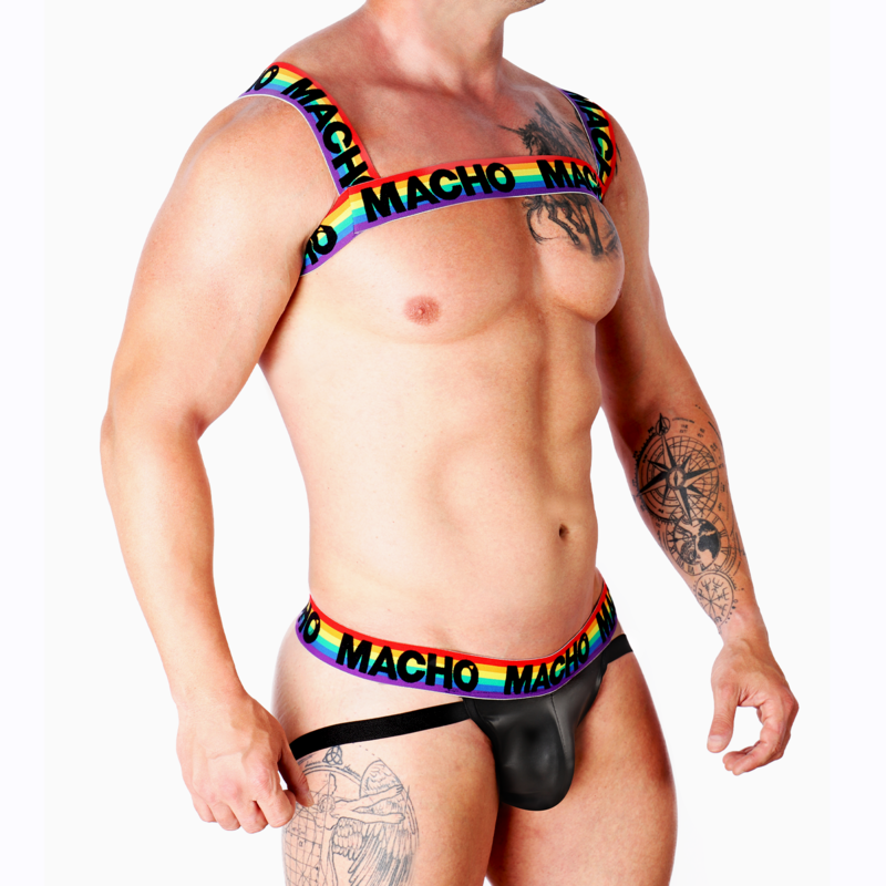 Comprar MACHO Arnés Doble Pride Limited – Diseño Elástico Para Confort Y Libertad Sensorial-Noxtic