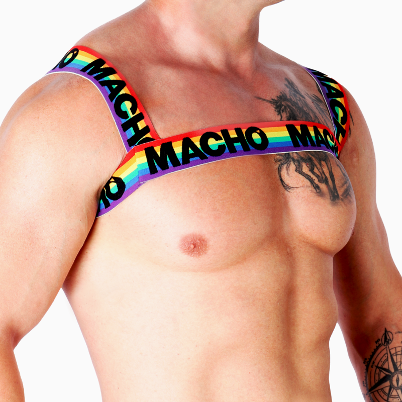 Comprar MACHO Arnés Doble Pride Limited – Diseño Elástico Para Confort Y Libertad Sensorial-Noxtic