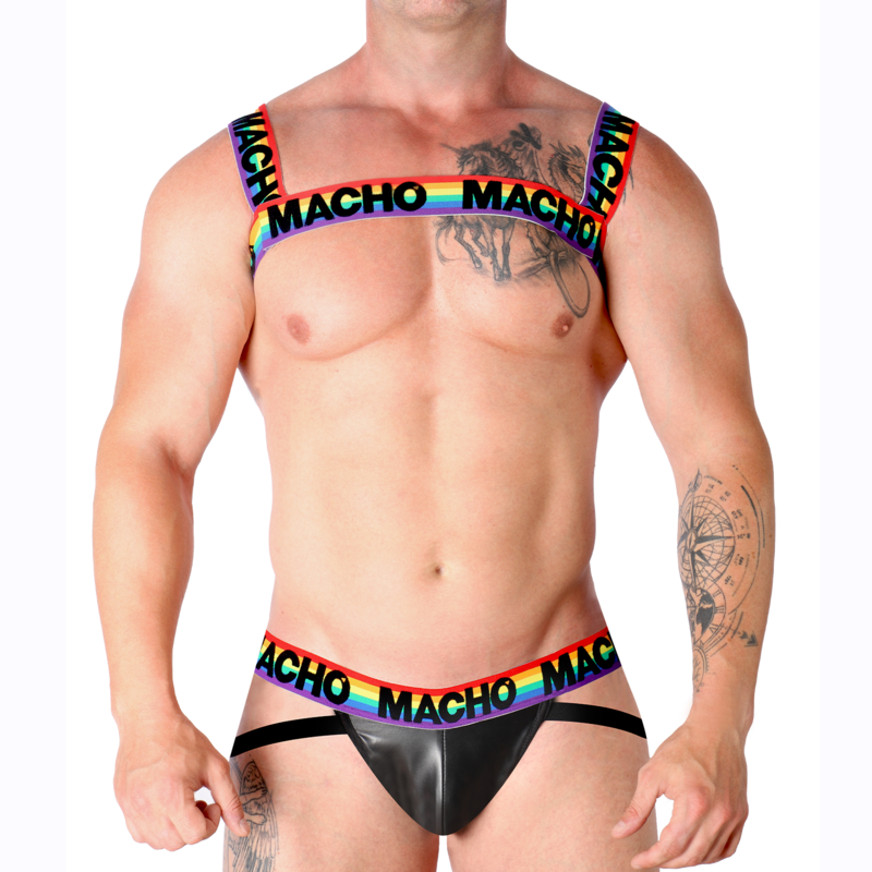 Comprar MACHO Arnés Doble Pride Limited – Diseño Elástico Para Confort Y Libertad Sensorial-Noxtic