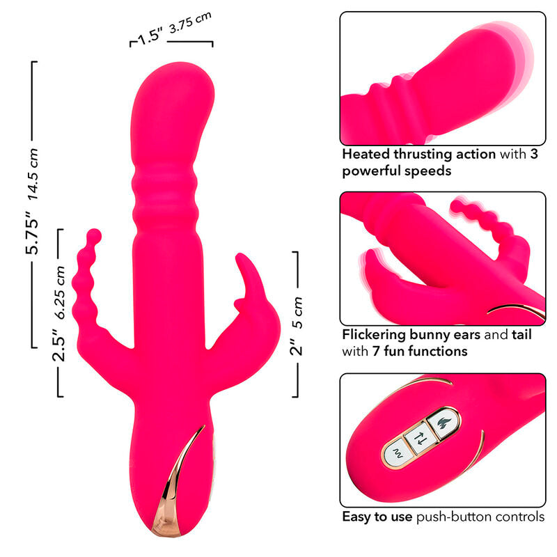 Comprar CALEXOTICS Jack Fantasy Triple Vibrador Calentable – Diseño Innovador Con Función Calentada Para Placer Personal-Noxtic
