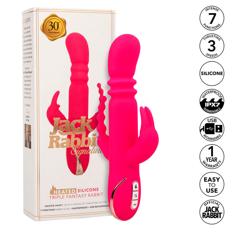 Comprar CALEXOTICS Jack Fantasy Triple Vibrador Calentable – Diseño Innovador Con Función Calentada Para Placer Personal-Noxtic